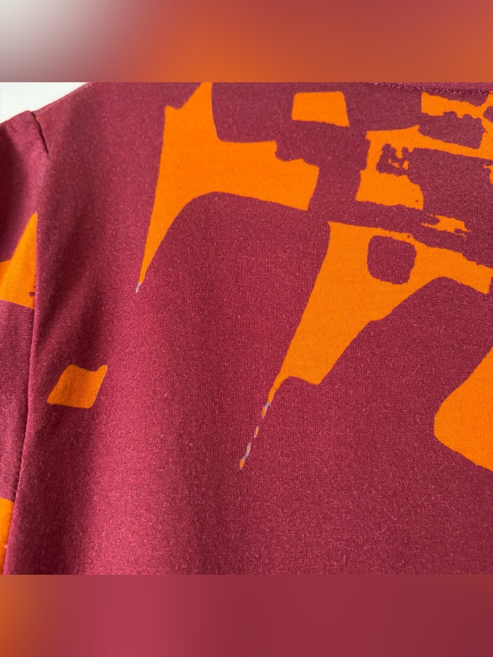 Isabel Marant | Graphic Print Crew Neck T-Shirt Short Sleeve Maroon Orange Small - Picture 4 of 7